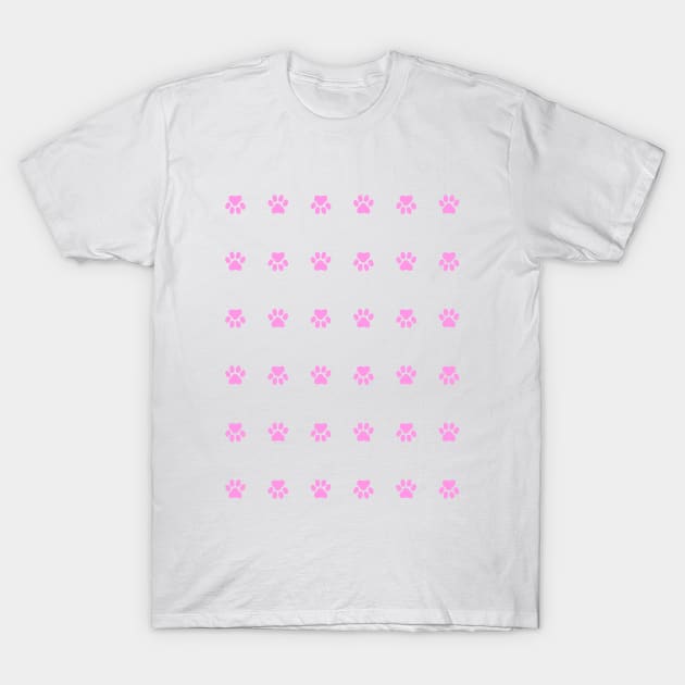 PUPPY Paw Prints Pink Pattern T-Shirt by SartorisArt1